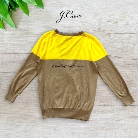 J.Crew (factory) neon color-block v-neck cotton cardigan *shop@iamwarrior - Picture 5 of 9